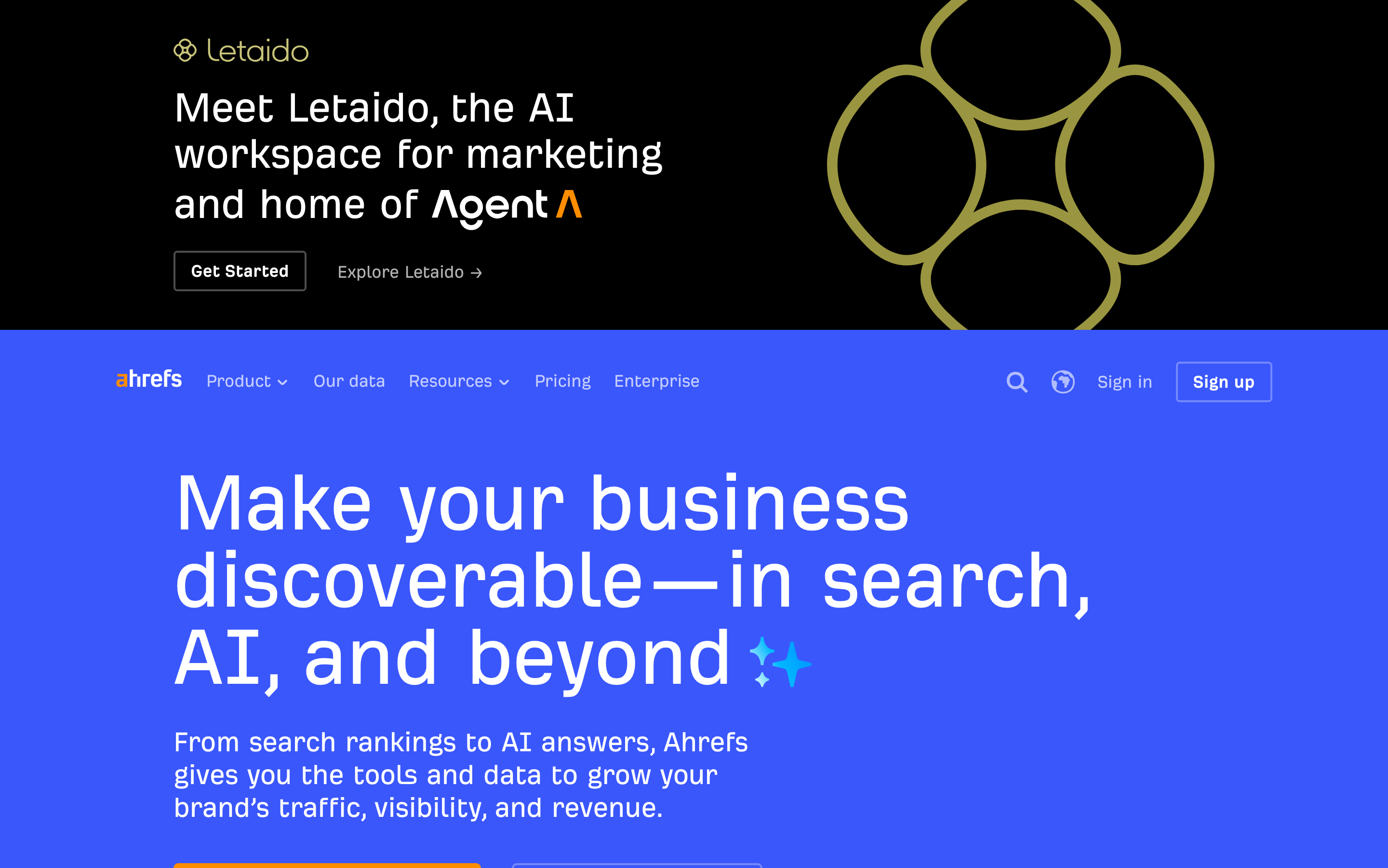 Ahrefs homepage