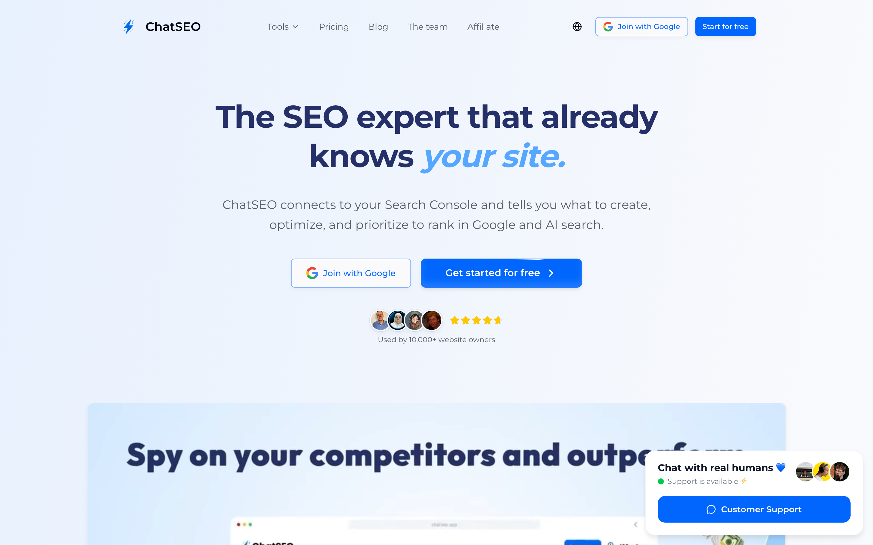 ChatSEO homepage
