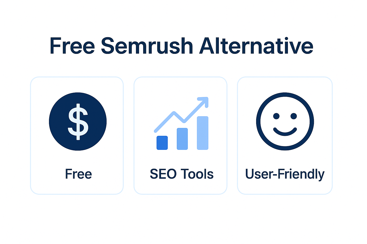 Infographic comparing the best free Semrush alternatives in 2026: Google Search Console, ChatSEO, Ubersuggest, Mangools, SE Ranking