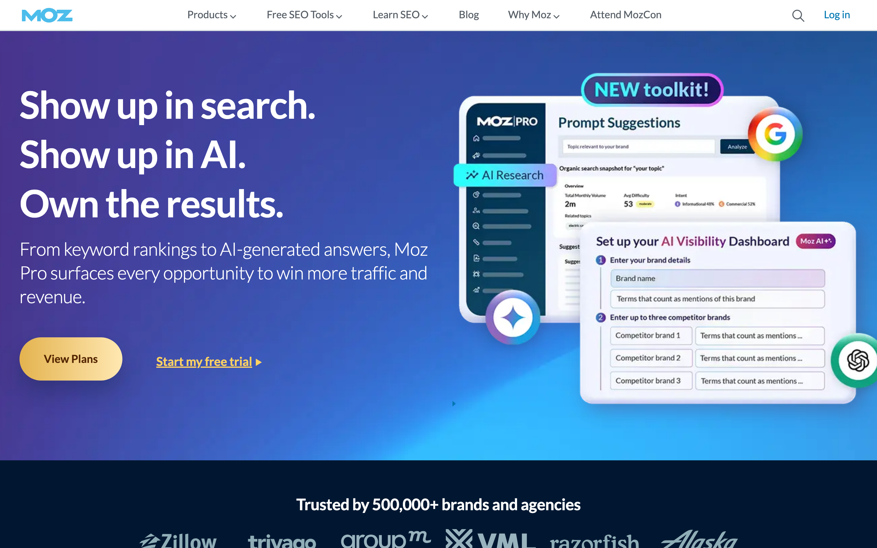 Moz Pro homepage
