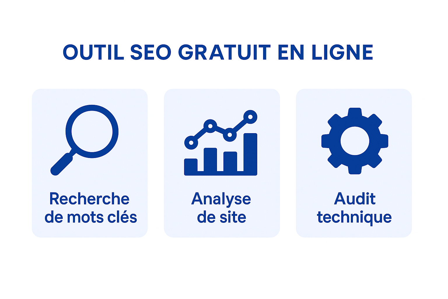 Infographie comparant les meilleurs outils SEO gratuits en ligne en 2026 : Google Search Console, Alyze, Cocolyze et ChatSEO