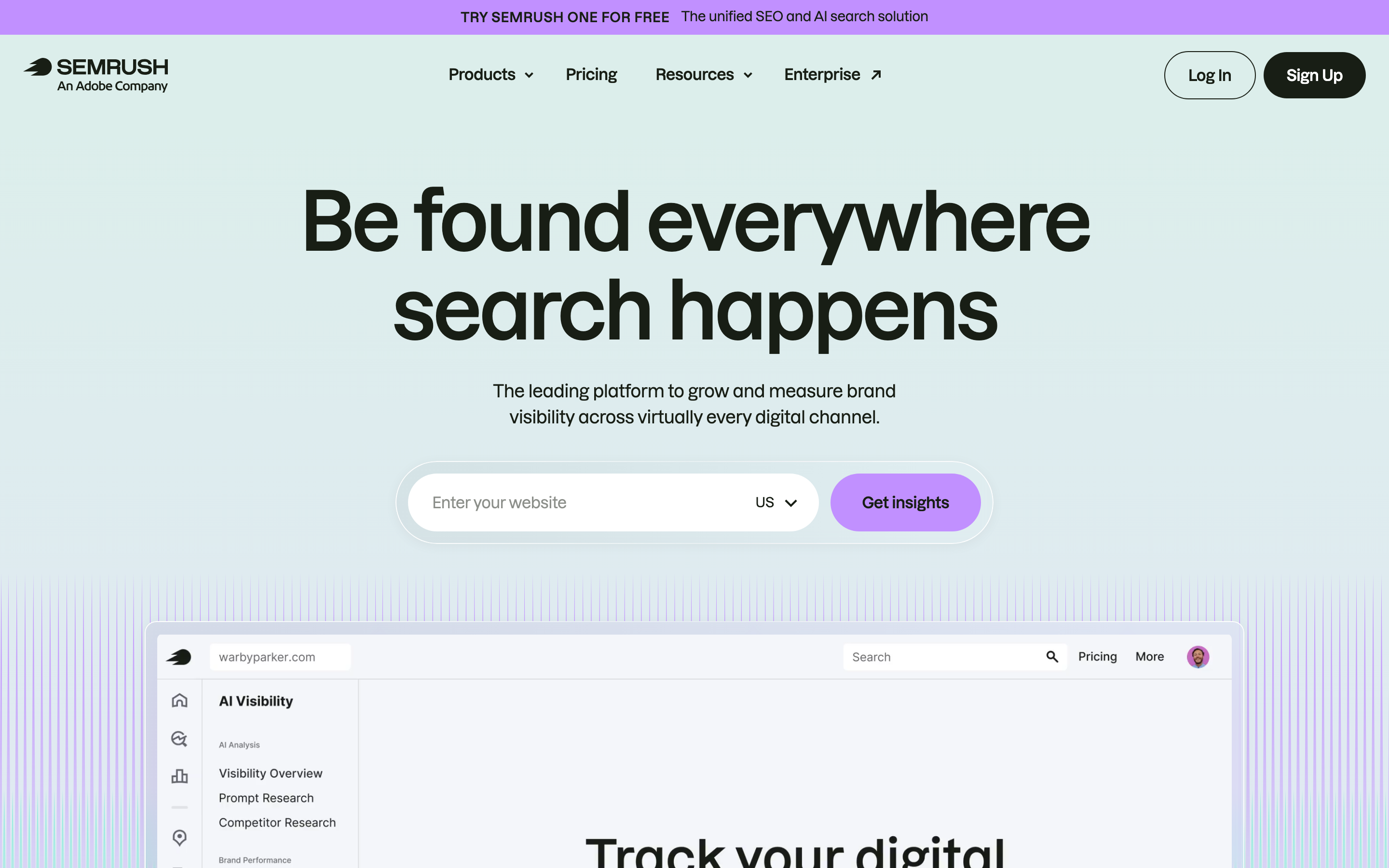 Semrush homepage