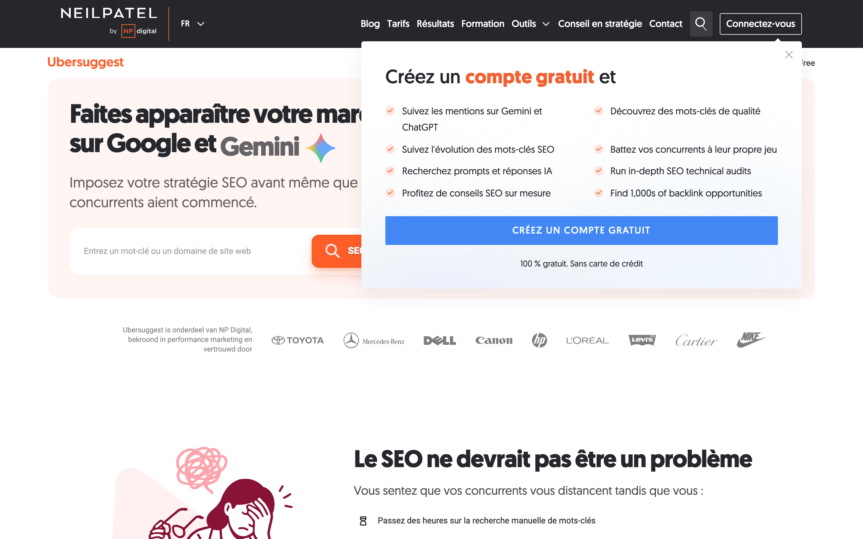 Ubersuggest homepage
